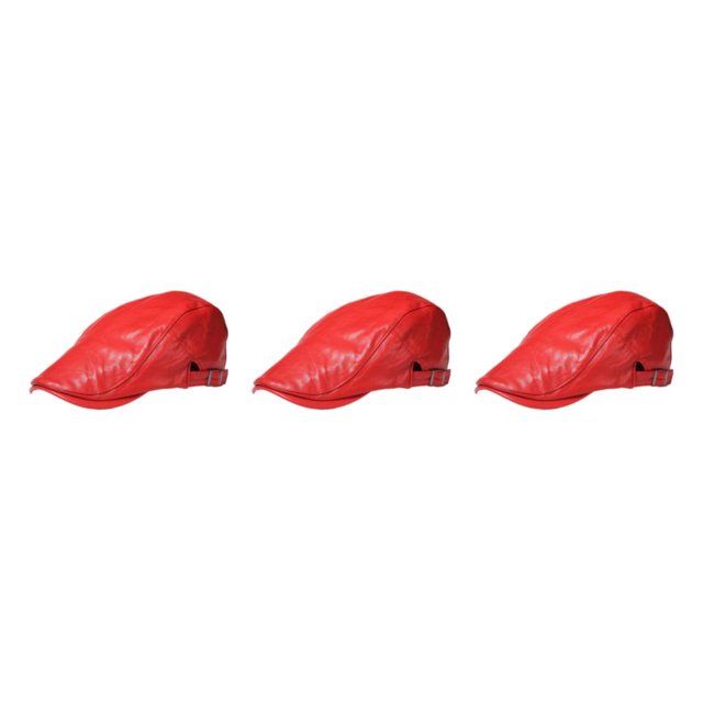 ZheElen Flat Cap Chic And Stylish Easy To Clean Comfortable And Lightweight MenBerets red 3Set