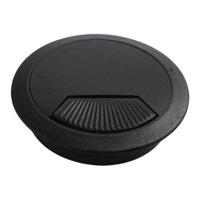 Decodeary Desk Hole Cover Waterproof Detachable Dustproof Office Table Cable Grommet 60mm Black 1Set