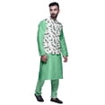thumbnail image 2 of Atasi Solid Kurta Pajama & Printed Nehru Jacket Set For Mens Party Wear, 2 of 3