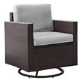 thumbnail image 1 of Crosley Furniture Palm Harbor Wicker / Rattan Swivel Patio Arm Chair in Gray, 1 of 5