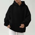 thumbnail image 2 of MeetoTime Women's Oversized Sweatshirt Fall Lightweight Long Sleeve Hoodie Fleece Pocket Pullover Tops, 2 of 6