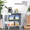 thumbnail image 4 of HOMCOM Storage Cabinet with Fretwork Doors Shelf Modern Sideboard Buffet, 4 of 10