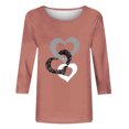 thumbnail image 2 of Aqestyerly T-shirt Blouse à Manches 3/4 Imprimé pour Femmes, Col Rond Décontracté Mode Ample pour Femmes, 2 of 5