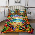 thumbnail image 1 of Erosebridal Beach Slippers Coverlet Set Queen, Palm Plant Bedding Set, Ocean Starfish Decor 3 Pieces, 1 of 5