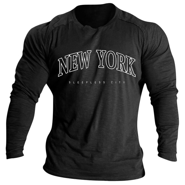 Fashion Trend Letters Raglan Long Sleeve Tee for Men Casual Daily Wear Shirt with Comfortable Fit Street Style Top