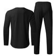 thumbnail image 4 of TIMIFIS Men's Tracksuit 2 Piece Sweatsuit Workout Long Sleeve Solid Color Suit Round Neck Long Sleeve T-Shirt Trousers Tight Two Piece SetFall, 4 of 5