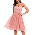 thumbnail image 4 of EGNMCR Robes de Soirée pour Femmes, Robes Formelles pour Femmes, Robes de Cocktail pour Femmes Robe d'Été pour Femmes à Épaules Dénudées Col en V Vintage Unie Robe de Fête Robe pour Femmes, 4 of 5