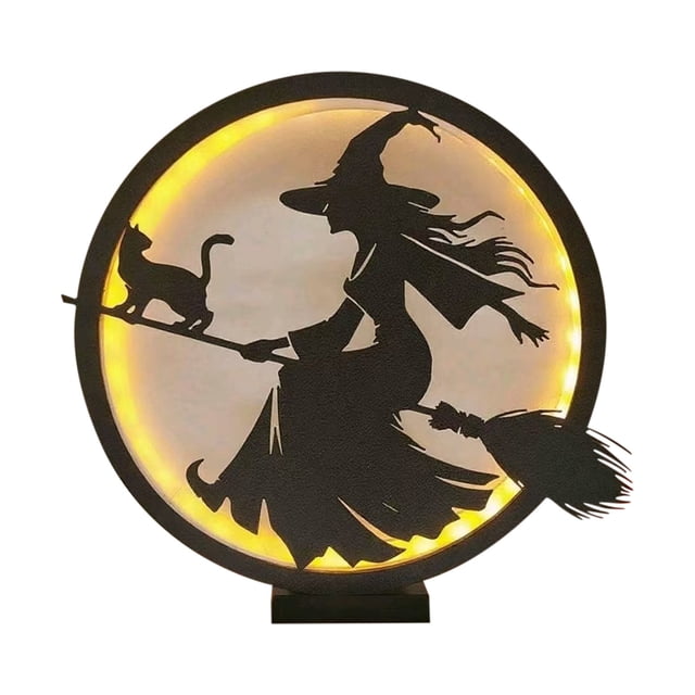 WHEANG Halloween Decorations Indoor Glass Globe 6.3" Battery Operated LED Lights With Bat Pattern Black Halloween Decor For Table Home
