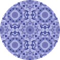 thumbnail image 1 of Ahgly Tapis Rond Lavable en Machine Bleu Royal Transitionnel, 8 Pieds Rond, 1 of 7
