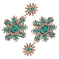 thumbnail image 3 of Emerald Earrings,Emerald Earrings Retro Royal Emerald Flower Earrings Earring Pendant Versatile Functionality, 3 of 14