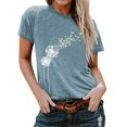 thumbnail image 1 of Short Sleeve T Shirt Womens Solid Color Women Print Solid Color  Neck Top Short Sleeve T-Shirt, 1 of 6