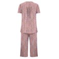 thumbnail image 4 of Rbaofujie Pyjama pour Filles Femmes Décontracté Boutons Col Rond Manches Courtes Blouse Mode Poches Pantalon Ensemble de Pyjama Peignoir, 4 of 5