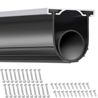 VEVOR Garage Door Seals Bottom Rubber, U Shape +O Ring Combination Garage Door Weather Stripping with Pre-drilled Aluminum Track Retainer Kit, 5/16 inch T-ends and 3 3/4 inch Width (16 Ft, Black)