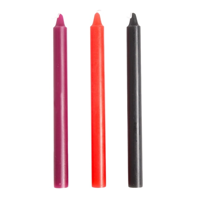 Hearth & Gear 3pcs Three Colour Taper Candles Cryogenic Candle Taper Candles Dripless Very Little Smog Multifunction And Multiscene For Home Weddings Candle Valentine's Day Present Votive Candle