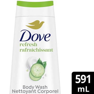 Dove Nettoyant Corporel pour 24 H de Peau Douce Concombre + Thé Vert Rafraîchissant, 591 ml
