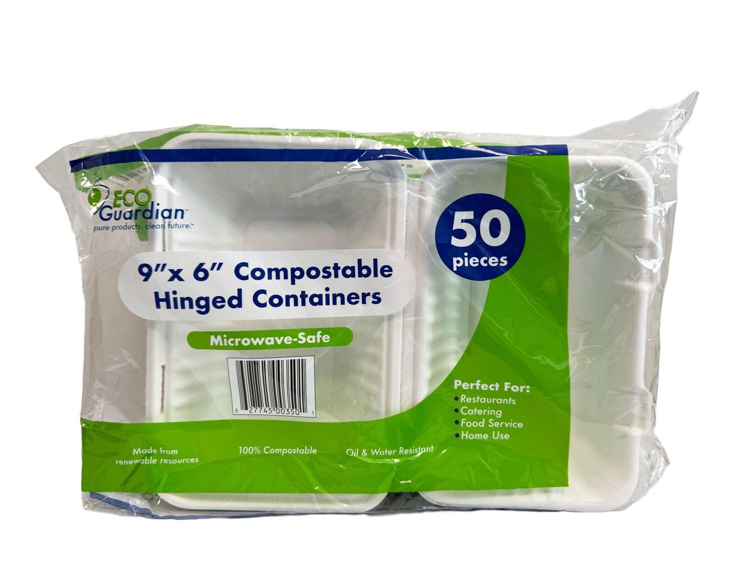Conteneur à charnière en fibre Eco Guardian 9 x 6 po