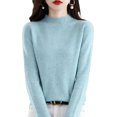 thumbnail image 1 of Women‘s Wool Sweaters Mock Turtle Neck Lightweight Long Sleeve Cozy Warm Fall Winter Pullover Tops, 1 of 7
