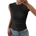 thumbnail image 1 of HNMKIU Débardeur Femme Mode Décontracté Sans Manches Haut Tricoté Débardeur Col Rond, 1 of 4