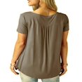 thumbnail image 5 of MesaSe Tunique à Basque Ample à Col en V pour Femmes, Hauts d'Été Amples à Manches Courtes, Blouse Décontractée Blanche XXXXXL, 5 of 5