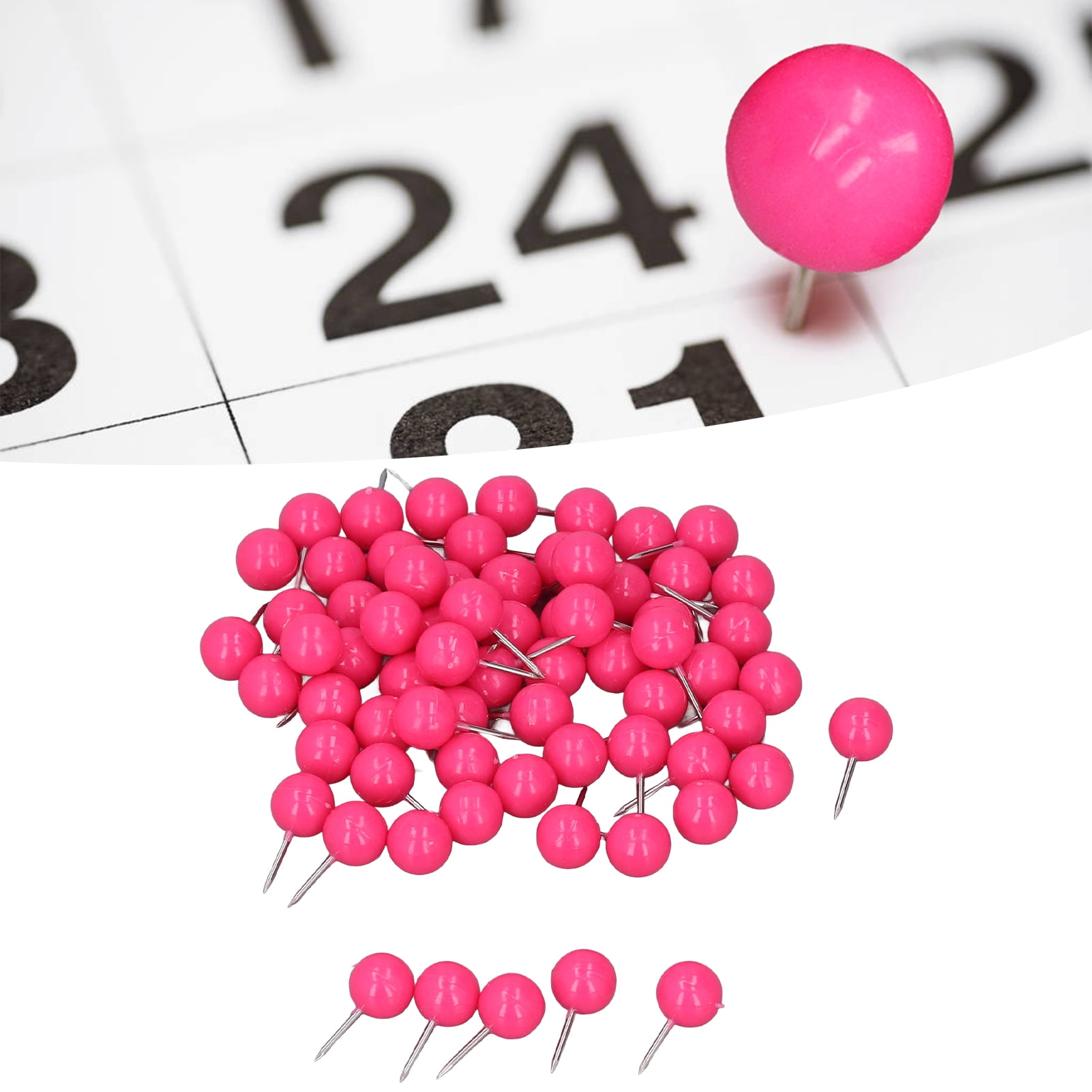 100Pcs Push Pins Map Tacks Steel Plastic Marking Pins Easy to Storage Wide Application for Cork Boards 9.5 X 20mm