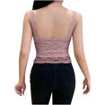 thumbnail image 4 of LSLJS Débardeurs à Bretelles Spaghetti pour Femmes Mode Femmes Camisoles Ajourées à Col Rond Gilet Dames Uni Ajusté Court Hauts, 4 of 5