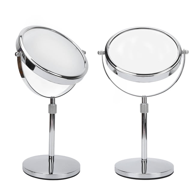 Miroir de Maquillage de Table Maison 7 Pouces Hauteur Réglable Double Face Grossissement 3X Miroir de Vanité
