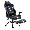 thumbnail image 3 of Hdcanada Orbit Series Racing Style Gaming Chair, Reclining Ergonomic Leather Chair with Footrest & Massage Lumbar Support - White, 3 of 10