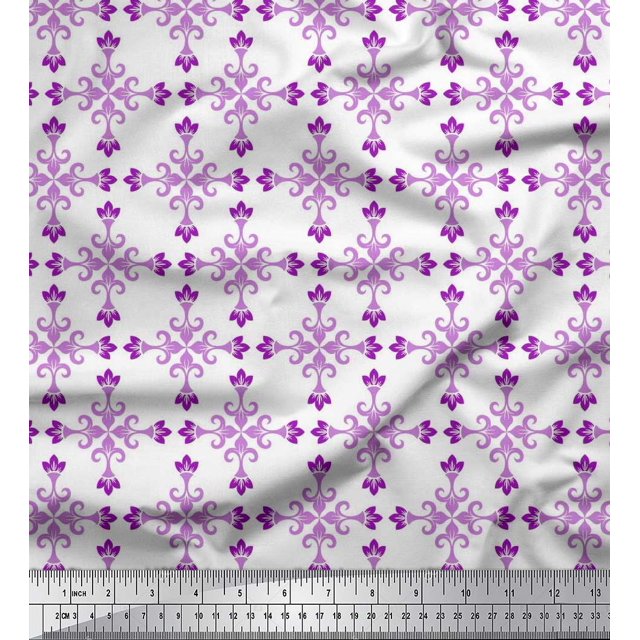 Soimoi polyester Crepe Fabric Damask Decorative Fabric Prints By Yard 42 Inch Wide