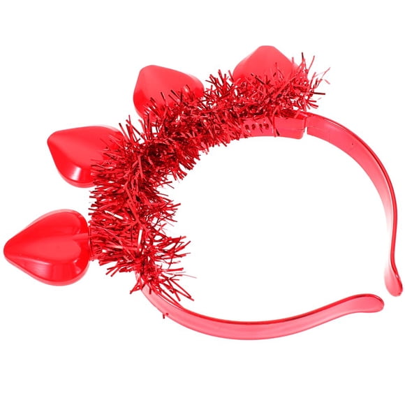 LEEYNEER Photo Prop Hair Trinkets Heart Light Headband Tiara Ties Colored Valentine‘s Day Headbands Props Romantic Plastic