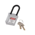 thumbnail image 1 of Baohd PL38-KD 38 mm PVC Curved Safety Lockout Padlock Grey, 1 of 9