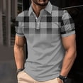 thumbnail image 2 of Sentmoon Blouses à Manches Courtes pour Hommes, Coupe Ample et Décontractée, Col Rabattu, Chemises pour Hommes à Imprimé à Carreaux, Chemises Habillées pour Hommes, Ravissant pour les Voyages d'Affaires, Gris m, 2 of 6