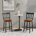 thumbnail image 4 of Gymax 2PCS Bar Stool 24.5'' Swivel Counter Height Chair w/ Footrest Black, 4 of 8