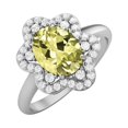 thumbnail image 2 of Bague de Fiançailles pour Femmes 8x6mm Forme Ovale Citron Naturel Quartz Argent 925, 2 of 4