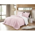 thumbnail image 2 of Swift Home Reversible Ultra Soft Solid Duvet Cover Set with Decorative Button Closure, King, Pink, 2 of 3