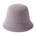 thumbnail image 1 of Women Bucket Hat Metal Decoration Solid Color Ear Protection Hat Faux Mink Velvet Anti Deformation Adjustable Rope Cap for Holiday, 1 of 10