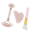 thumbnail image 1 of RYRDWP Pink Crystal Roller Jade Massager Pink Sha Mask Brush, 1 of 9