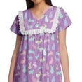 thumbnail image 3 of Moomaya Chemise de Nuit d'Allaitement à Col en V pour Femmes, Imprimée, à Manches Courtes, 3 of 5