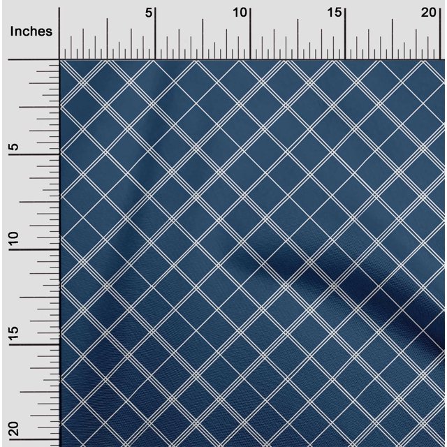 oneOone Silk Tabby Fabric Check & Geometric Printed Fabric 1 Yard 42 Inch Wide
