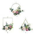 thumbnail image 4 of VONKY Metal Ring Hoop Wreath Garland With Realistic Artificial Roses Timeless Beauty Artificial Rose Flowers Artificial Flower Y892round 1Set, 4 of 6