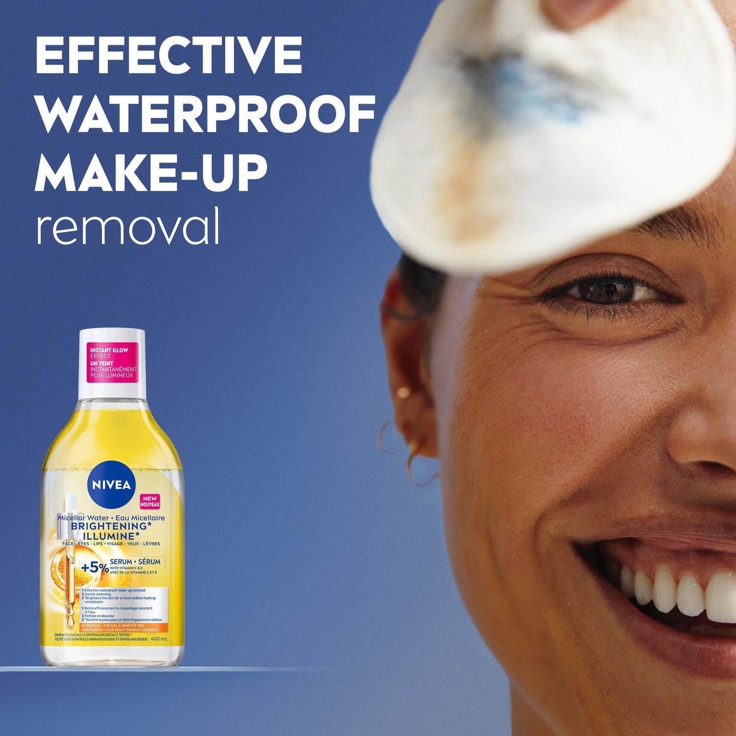 NIVEA Skin Brightening* Micellar Water, Dull and Sensitive Skin, Perfume Free, 400mL