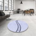 thumbnail image 4 of Ahgly Company Tapis d'Intérieur Lavable à la Machine, Carré, Transitionnel, Bleu Denim, Tapis de Zone, 6 Pieds Carré, 4 of 7