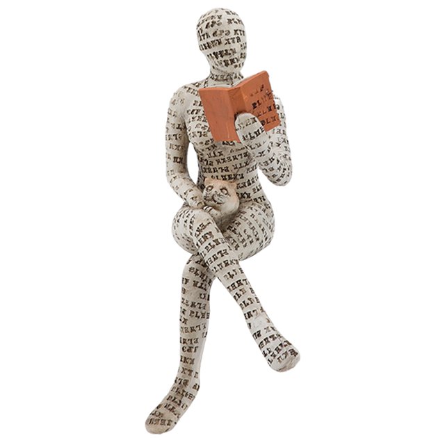 Figurine de Femme Liseuse, Textures Vives Résistantes aux Intempéries Ornement Innovant pour Table à Manger