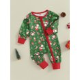 thumbnail image 3 of FOCUSNORM Combinaison Bébé Manches Longues Col Rond Imprimé Père Noël Vêtements de Noël pour Filles Garçons, 3 of 9