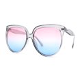 thumbnail image 3 of Womens Oversize Nerdy Round High Temple Horn Rim Sunglasses Slate Pink Blue, 3 of 4