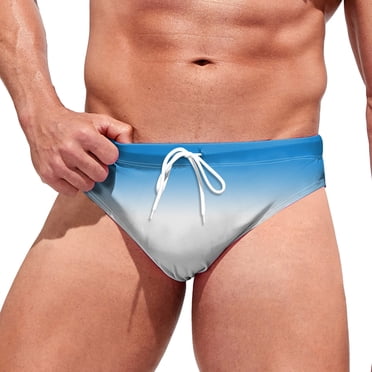 Maillot De Bain Homme Boxer Mens Thin Breathable Quick Dry Hawaii Swimming Hot Springs Swimsuit Trunks with Triangle Men's Swim Shorts Sky Blue S