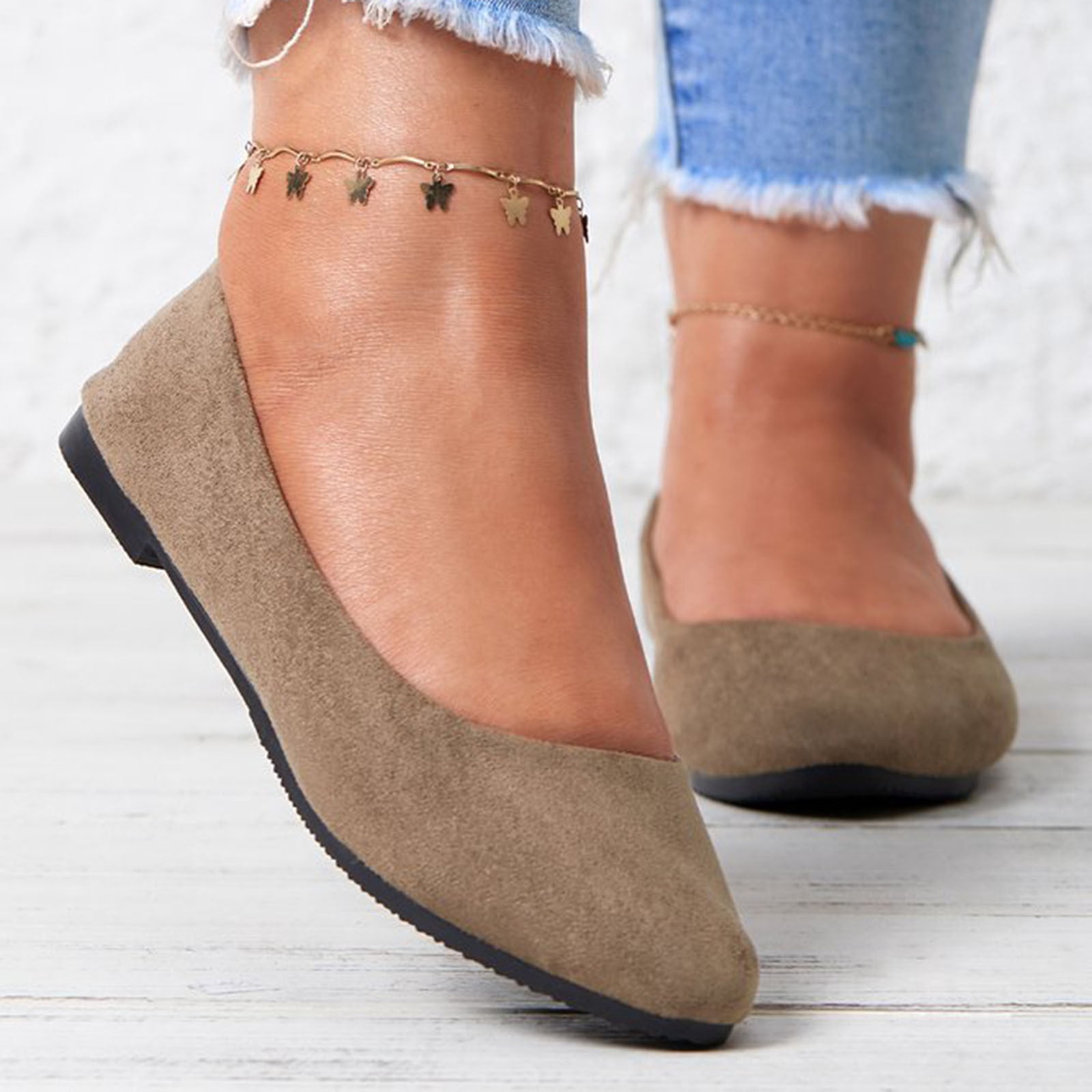 Dvkptbk Pantoufles pour Femmes Mode Femmes Décontractées Bout en Pointe Confortables Chaussures Décontractées Chaussures pour Femmes