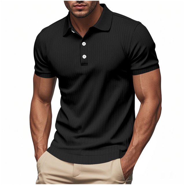 Styesk T-Shirts pour Homme Chandail à Fermeture Éclair Imprimé Col à Revers Manches Longues Col Rabattu Blouse Chemise