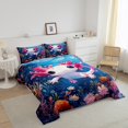 thumbnail image 3 of Erosebridal Ensemble de Couette Simple Axolotl Adorable pour Filles, Rose Bleu Marine, 2 Pcs, 3 of 6
