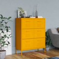 thumbnail image 1 of vidaXL Armoire à Tiroirs Jaune Moutarde 80x35x101,5 cm Acier, 1 of 5