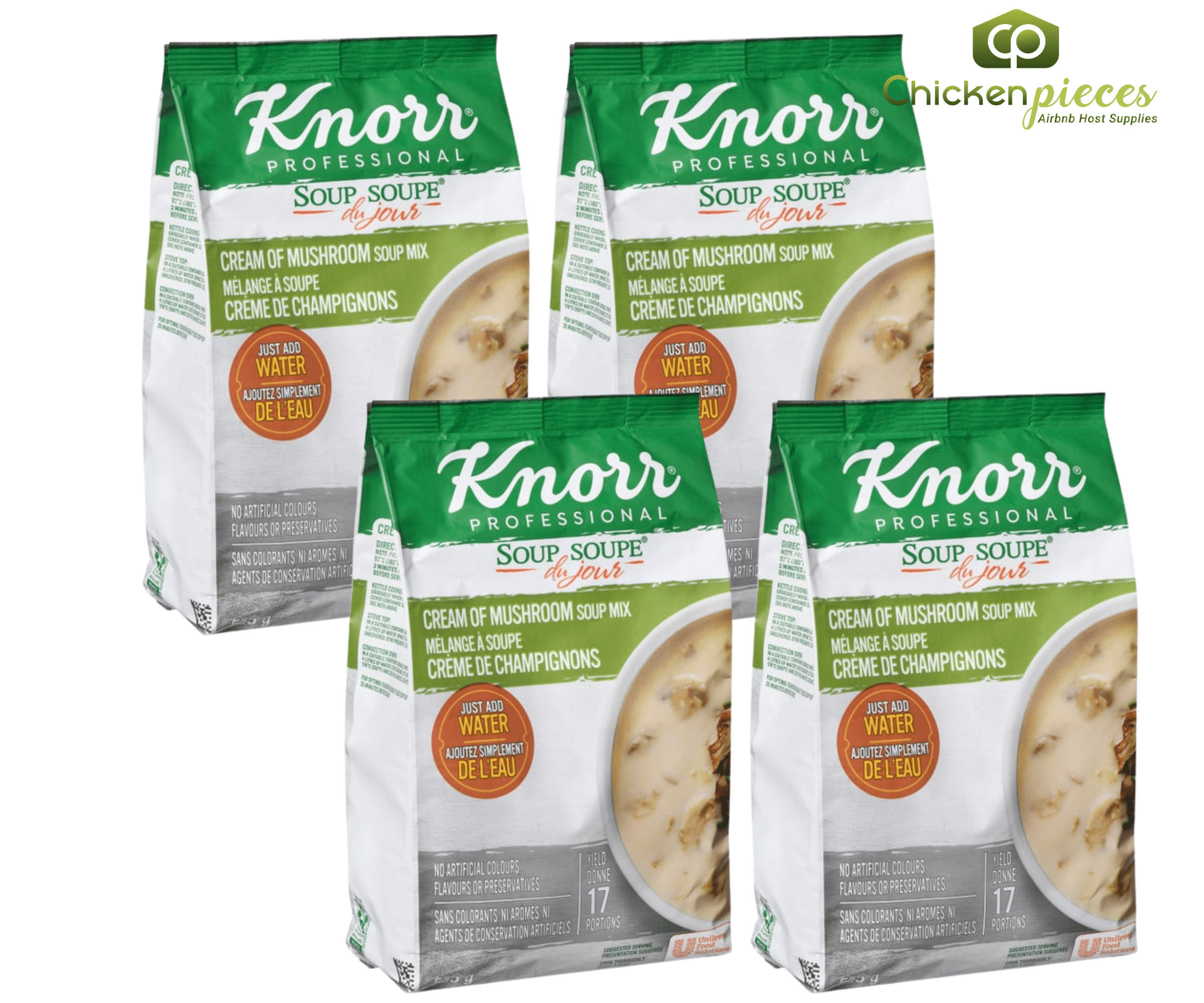 Knorr 19.6 oz. Soup du Jour Cream of Mushroom Soup Mix - 4/Case